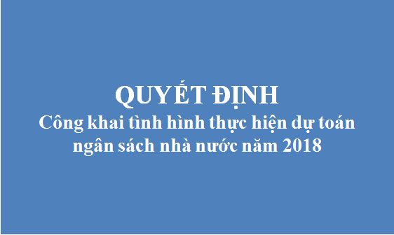Công khai tình hình thực hiện dự toán ngân sách nhà nước năm 2018